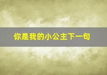 你是我的小公主下一句