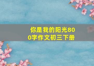 你是我的阳光800字作文初三下册