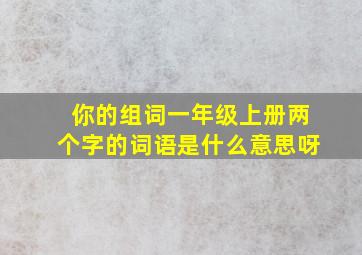 你的组词一年级上册两个字的词语是什么意思呀