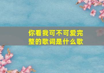 你看我可不可爱完整的歌词是什么歌