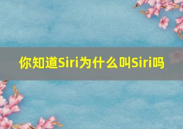 你知道Siri为什么叫Siri吗