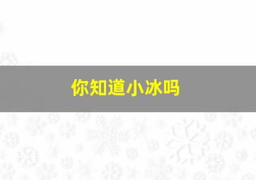 你知道小冰吗