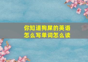 你知道狗屎的英语怎么写单词怎么读