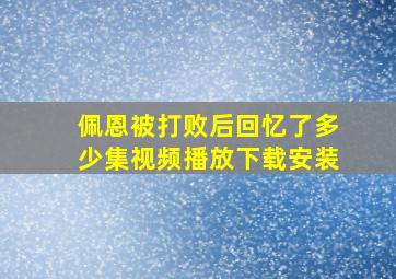 佩恩被打败后回忆了多少集视频播放下载安装