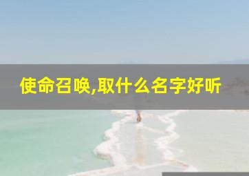 使命召唤,取什么名字好听