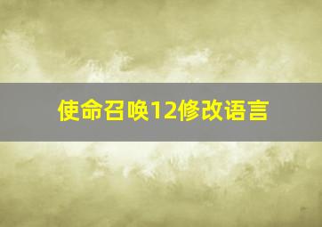 使命召唤12修改语言