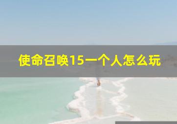 使命召唤15一个人怎么玩