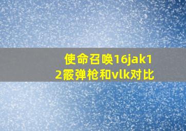 使命召唤16jak12霰弹枪和vlk对比