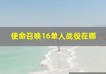 使命召唤16单人战役在哪