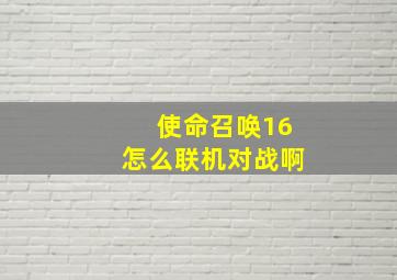 使命召唤16怎么联机对战啊