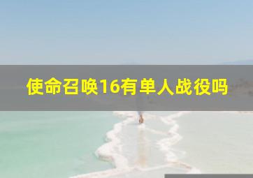 使命召唤16有单人战役吗