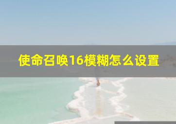 使命召唤16模糊怎么设置