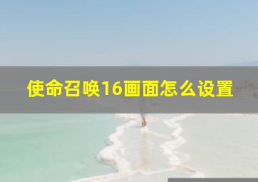 使命召唤16画面怎么设置