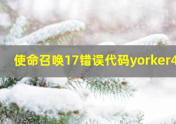 使命召唤17错误代码yorker43