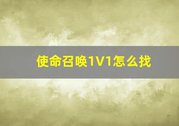 使命召唤1V1怎么找