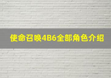 使命召唤4B6全部角色介绍