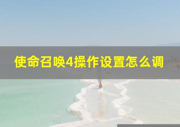 使命召唤4操作设置怎么调