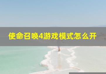 使命召唤4游戏模式怎么开