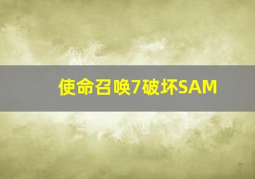 使命召唤7破坏SAM