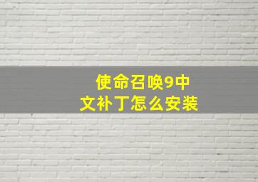 使命召唤9中文补丁怎么安装