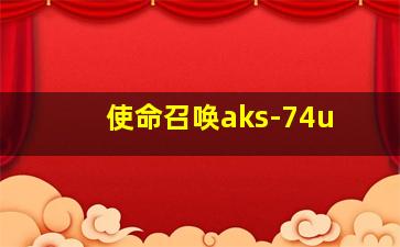 使命召唤aks-74u