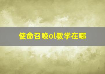 使命召唤ol教学在哪