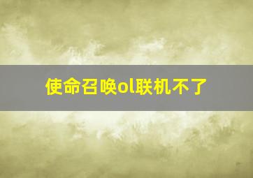 使命召唤ol联机不了