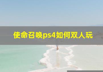 使命召唤ps4如何双人玩