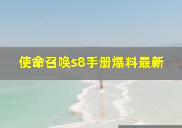 使命召唤s8手册爆料最新