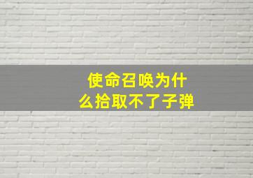 使命召唤为什么拾取不了子弹