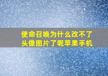 使命召唤为什么改不了头像图片了呢苹果手机