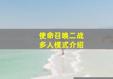 使命召唤二战多人模式介绍