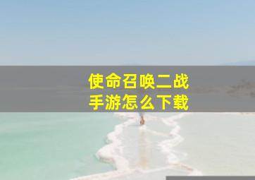 使命召唤二战手游怎么下载