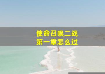 使命召唤二战第一章怎么过