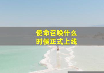 使命召唤什么时候正式上线