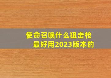 使命召唤什么狙击枪最好用2023版本的