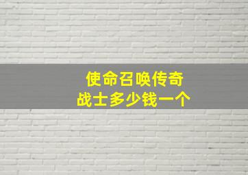 使命召唤传奇战士多少钱一个