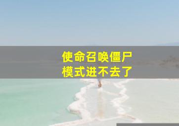 使命召唤僵尸模式进不去了