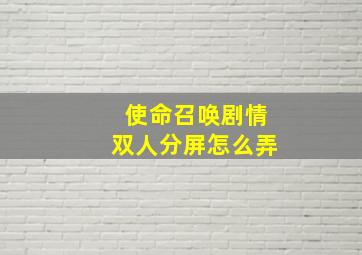 使命召唤剧情双人分屏怎么弄