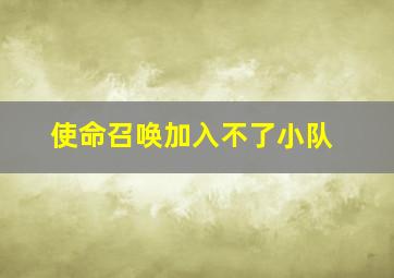 使命召唤加入不了小队