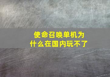 使命召唤单机为什么在国内玩不了