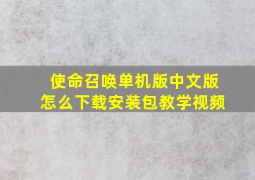 使命召唤单机版中文版怎么下载安装包教学视频