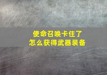 使命召唤卡住了怎么获得武器装备