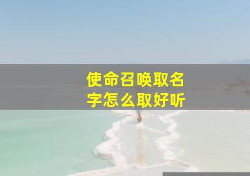 使命召唤取名字怎么取好听