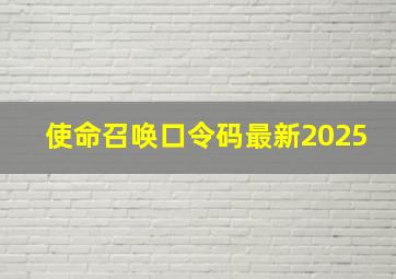 使命召唤口令码最新2025