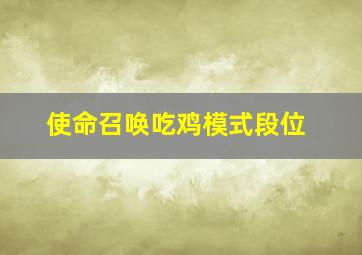 使命召唤吃鸡模式段位