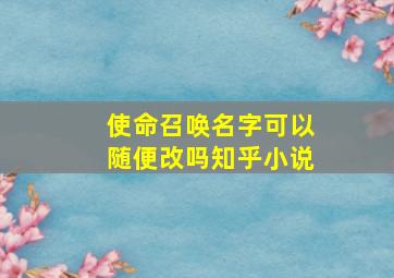 使命召唤名字可以随便改吗知乎小说