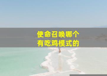 使命召唤哪个有吃鸡模式的