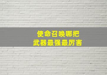 使命召唤哪把武器最强最厉害