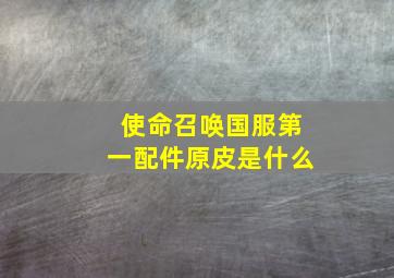 使命召唤国服第一配件原皮是什么